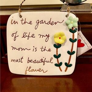 New Decorative Plaque Wall Decor by Department 56 with Floral Design for Mom